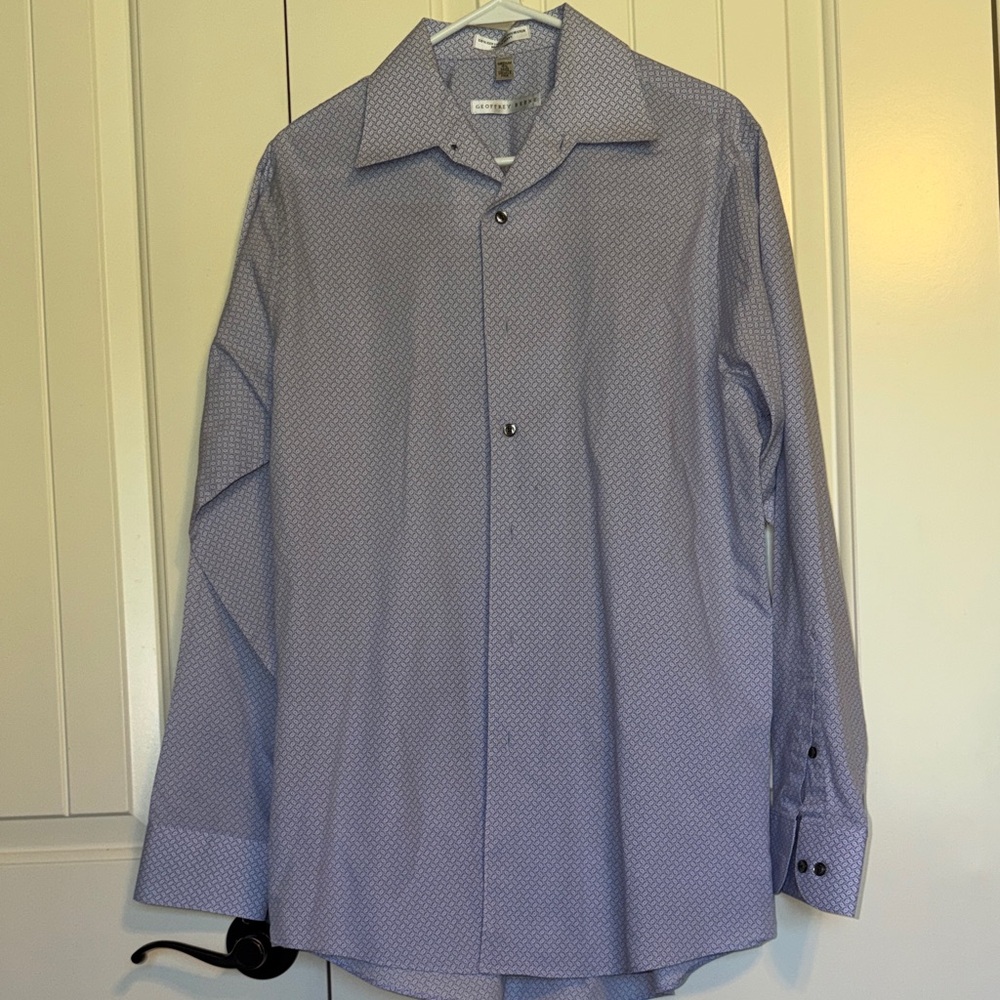 Geoffrey Beene Lavender Micro-Pattern Long Sleeve Dress Shirt
